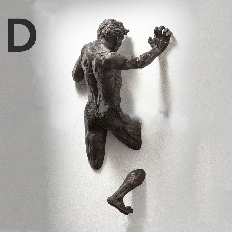 Thumbnail: Wall Man Sculpture Home Decor Wall Art Living Room Wall Decoration Resin Handicr