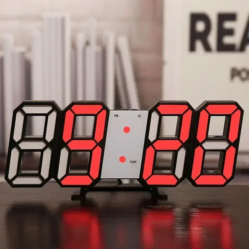 Thumbnail: Digital Clock Wall Clocks Decoration for Bedroom Adjustable Electronic Watches 3