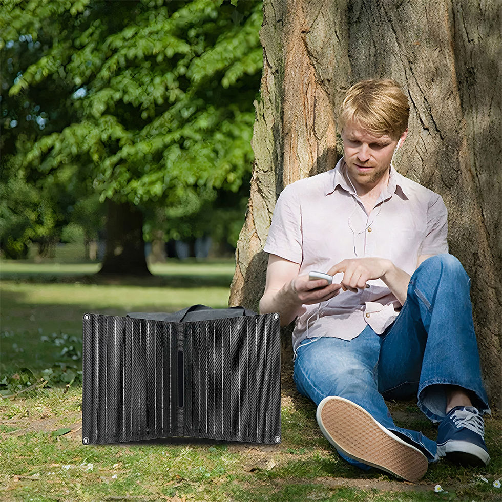 Thumbnail: 24W Portable Solar Panel with USB-C USB-A Outputs Folding Solar Charger Solar Ch