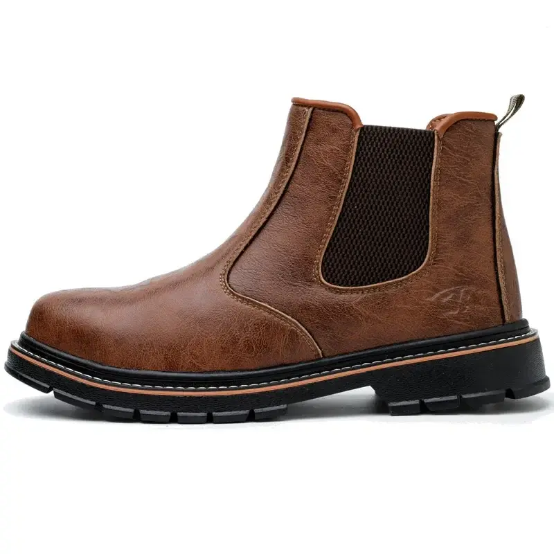 Thumbnail: Safety Boots Brown Waterproof  Men's Steel Toe Shoes Work Anti-drop Anti-piercin