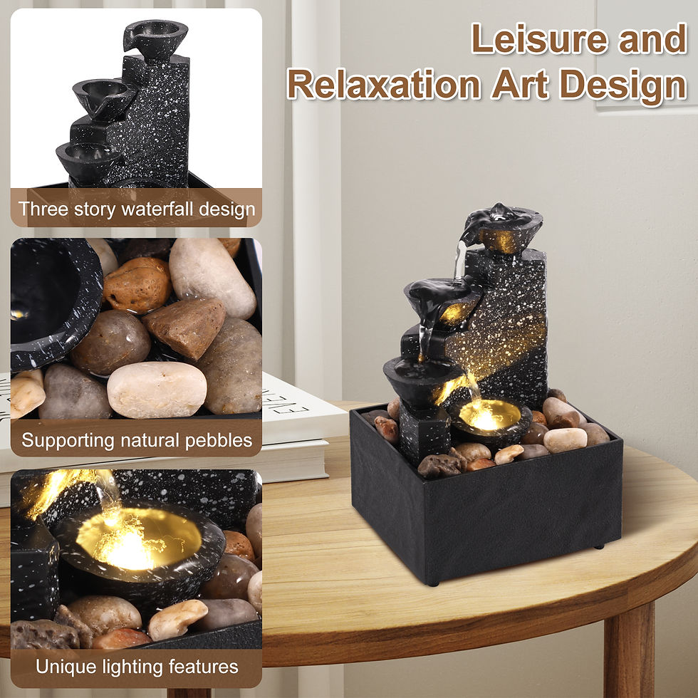 Thumbnail: Tabletop Waterfall Decor Water Fountain Desktop Ornaments Feng Shui Flowing Wate