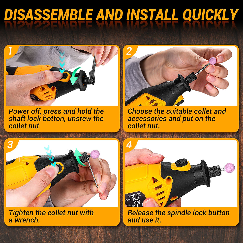 Thumbnail: DEKO Rotary Tool Kit Power Hand Rotary Tools Mini for Wood/Metal, Electric Grind