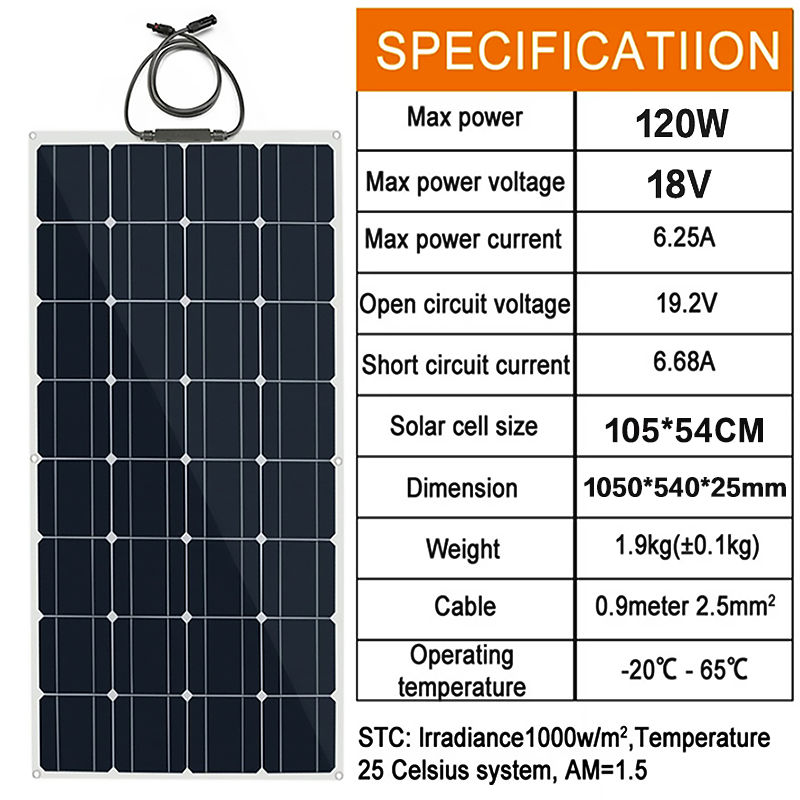 Thumbnail: 2000W solar panel, 18V flexible solar panel, efficient portable power supply, em