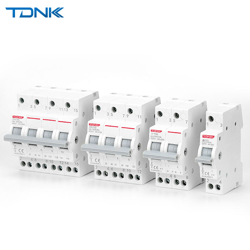 Thumbnail: DIN Rail Mounted MTS Modular Dual Power Manual Transfer Switch Rated Current 40A
