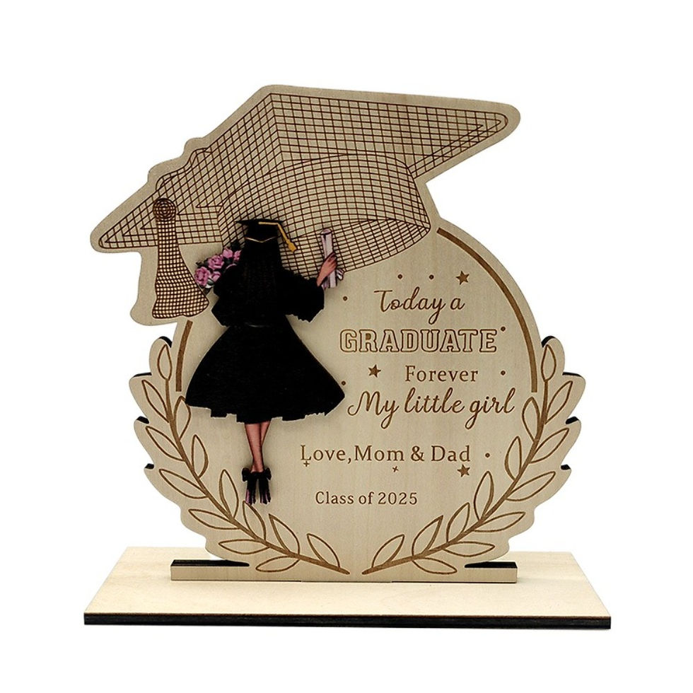 Thumbnail: Desktop Decor Wooden Graduation Ornament Rustic Durable Home Decoration Ornament