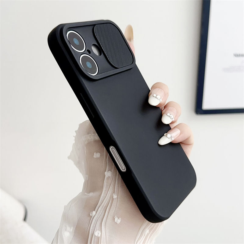 Thumbnail: Slide Camera Lens Protection Soft Silicone Case For iPhone 16 15 14 Plus 13 12 1
