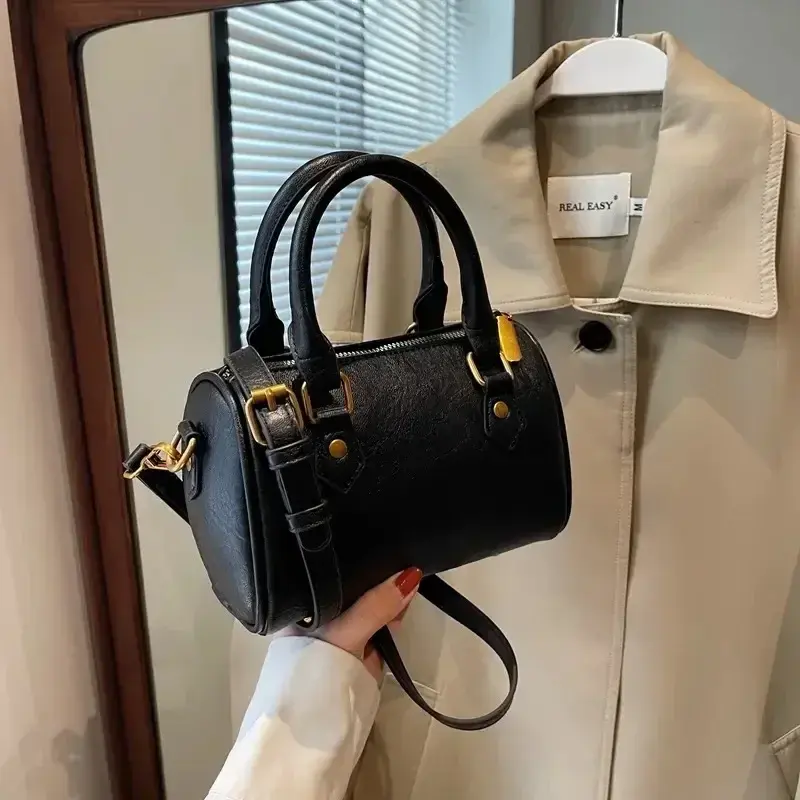 Thumbnail: Women Vintage Boston Bag Casual Fashion Crossbody Women's British Style Top-Hand