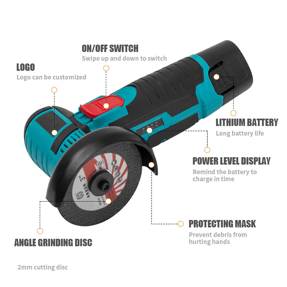 Thumbnail: 12V 500W Mini Angle Grinder Rechargeable Grinding Tool Polishing Grinding  Machi