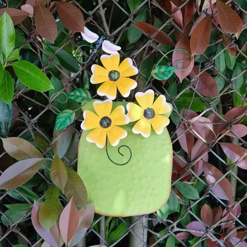 Thumbnail: Handmade Painted Iron Vases Wall Decorations Vase Arrangement Home Decor Ornamen