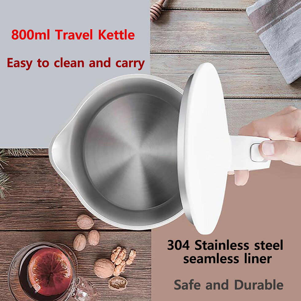 Thumbnail: Travel Electric Kettle Tea Coffee 0.8L Stainless Steel Portable Water Boiler Pot