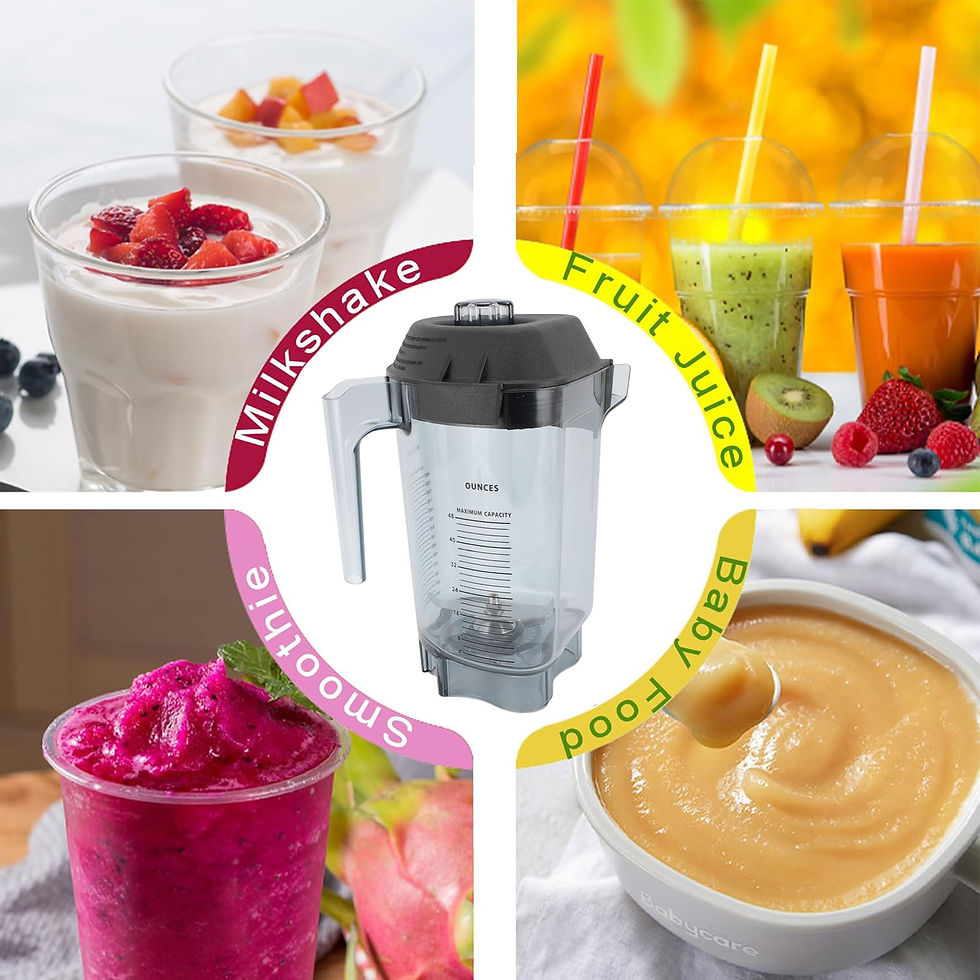 Thumbnail: 48oz Blender Pitcher PC Blender Container with Stainless Steel Blades Assembly f