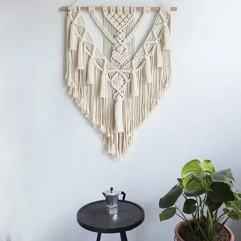 Thumbnail: Macrame Woven Wall Hanging Boho Home Chic Bohemian Geometric Art Decor Beautiful