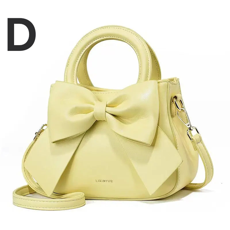 Thumbnail: Fashion Casual Handbags For Women Cute Bow Black White Blue Kahki PU Handbags Tr