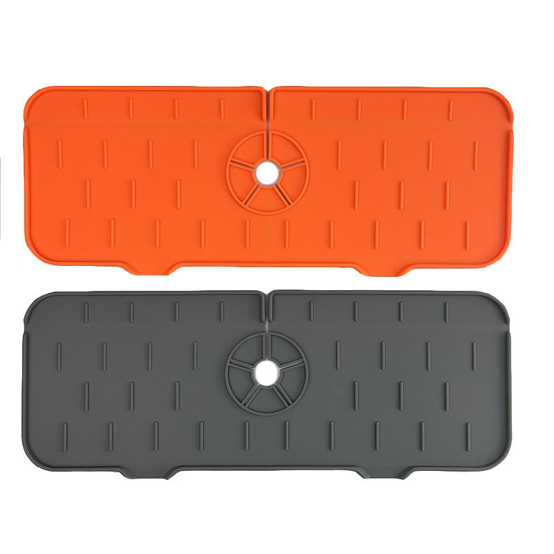 Thumbnail: Kitchen Faucet Absorbent Mat Silicone Sink Splash Guard Water Draining Pad Count
