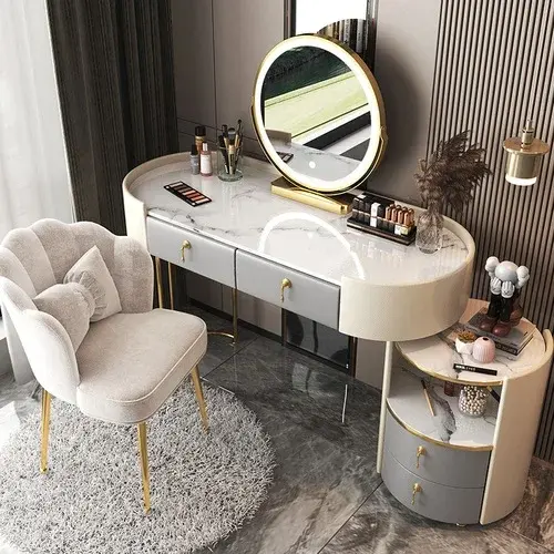 Thumbnail: Bedroom Luxury Dressing Table Drawer Storage Fashion Girls Dressing Table Modern