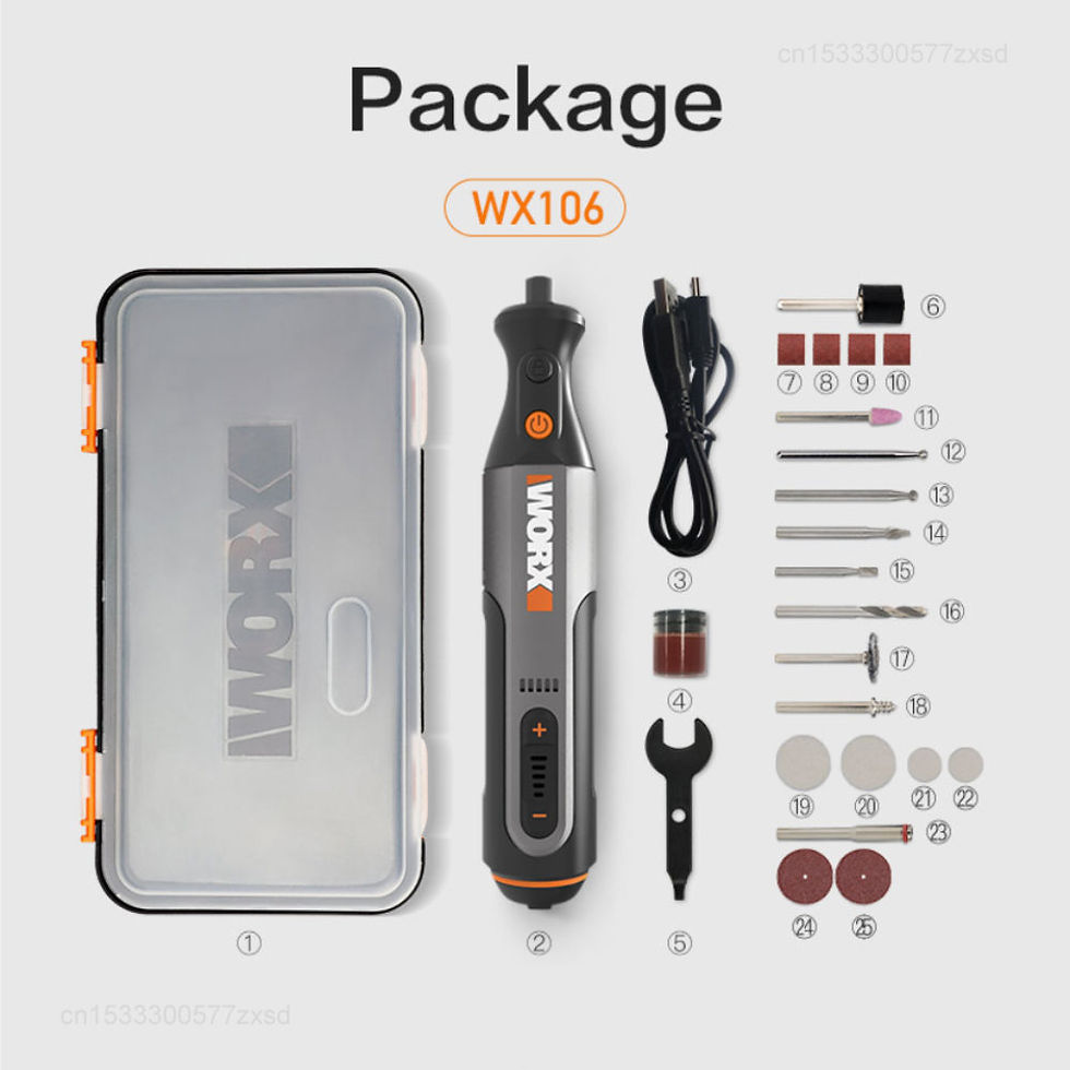 Thumbnail: Worx 8V Rotary Tool WX106 Cordless Mini Drill Engraving Grinding Polishing Machi