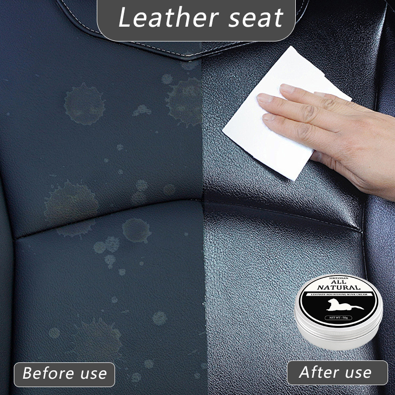 Thumbnail: Car Leather Cleaning cream Seat Maintenance Care Oil Leather Restoration Mink Oi