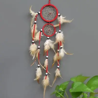 Thumbnail: Vintage Home Decoration Retro Feather Dream Catcher Feathers Wall Hanging Dream