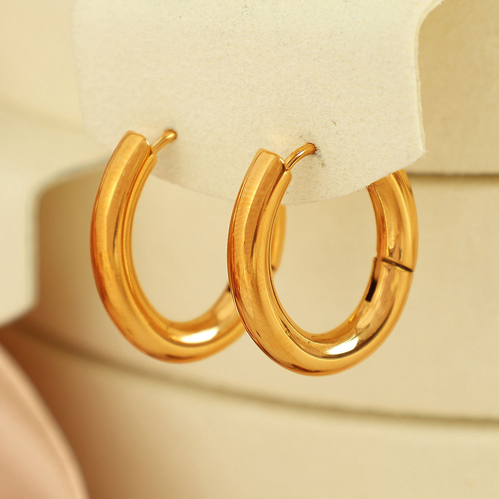 Thumbnail: New popular European and American style simple design elegant oval earrings