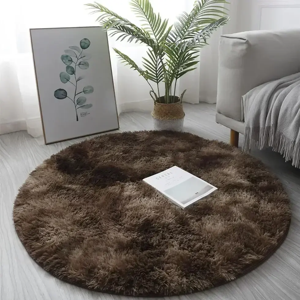Thumbnail: 40/60CM Circle Round Shaggy Rug Soft Non-slip Area Rugs Living Room Bedroom Carp