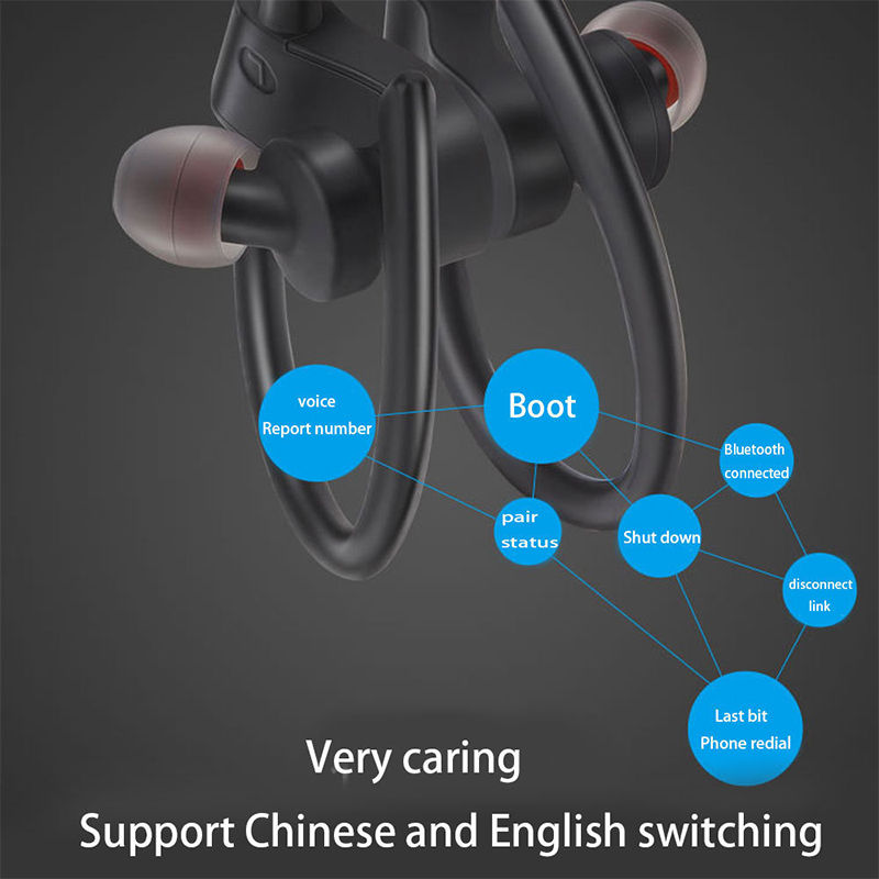 Thumbnail: Wireless Headphones Earloop Ear Hook Earbuds Wireless Bluetooth Headset Handsfre