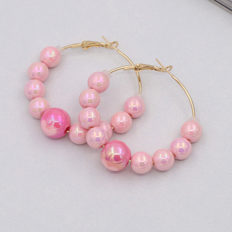 Thumbnail: Earrings for Women Accessories 2026 New Fashion Round Beads Love Heart Colorful