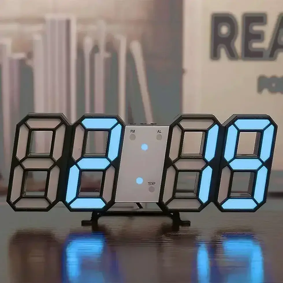 Thumbnail: Digital Clock Wall Clocks Decoration for Bedroom Adjustable Electronic Watches 3
