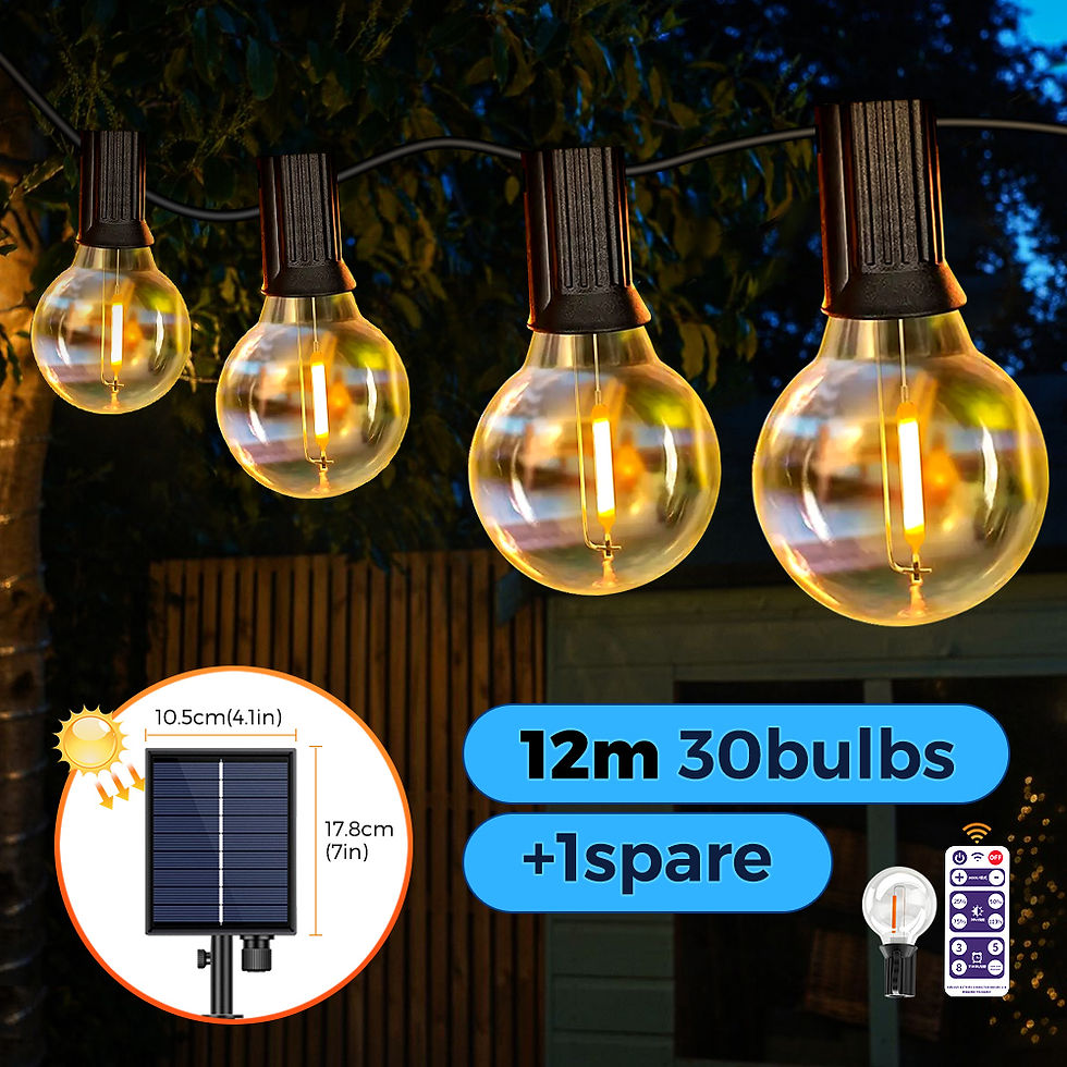 Thumbnail: Solar String Lights Outdoor G40 Patio Lights with LED Shatterproof Bulbs,Weather