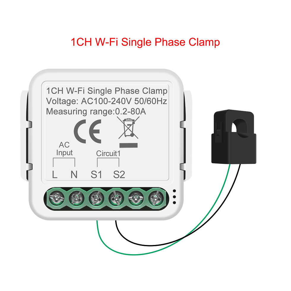 Thumbnail: GIRIER Smart Energy Meter WiFi Power Monitor with CT Single Phase Clamp Tracking
