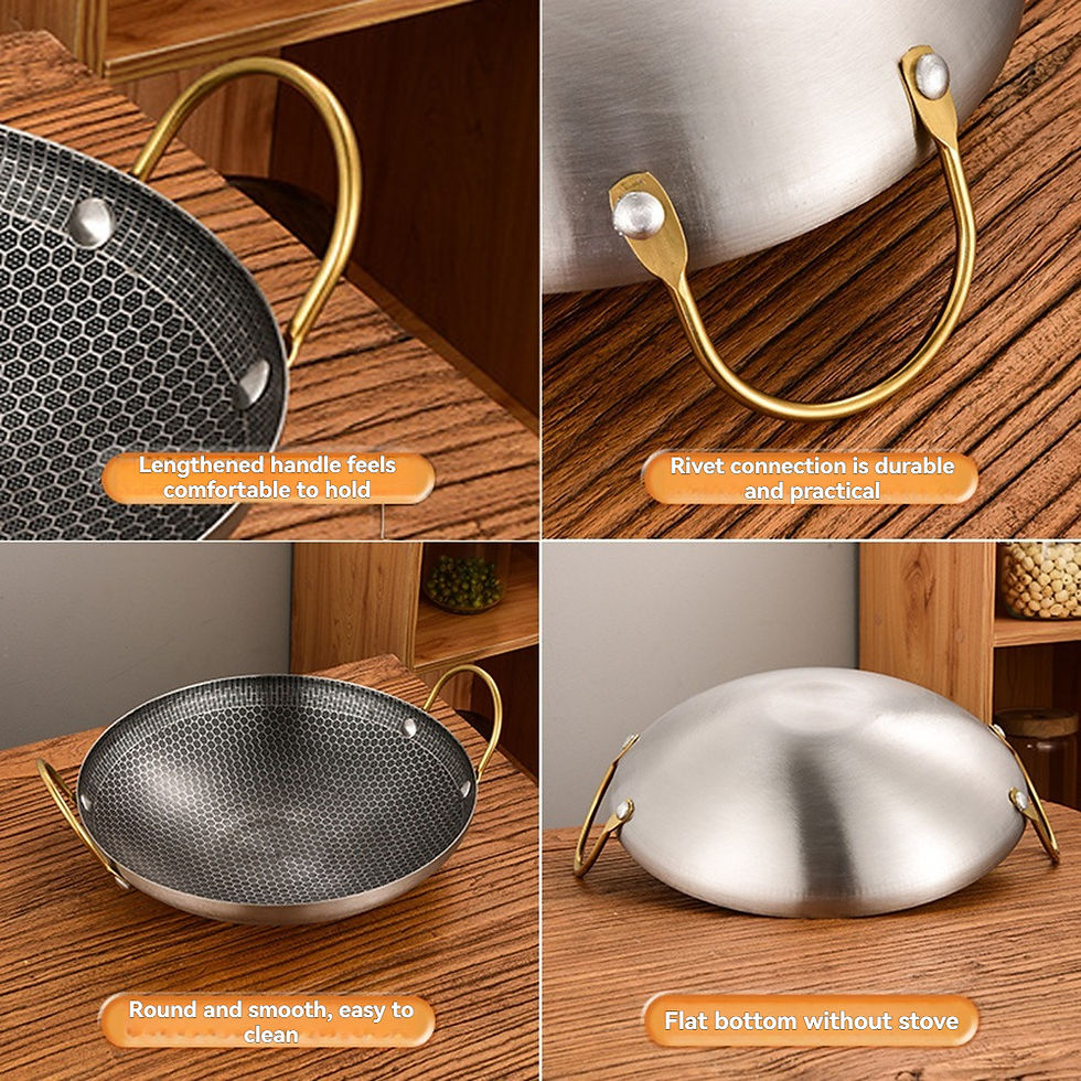 Thumbnail: 1pc  thick non stick pot, dry pot, commercial double ear bar tripod, honeycomb p