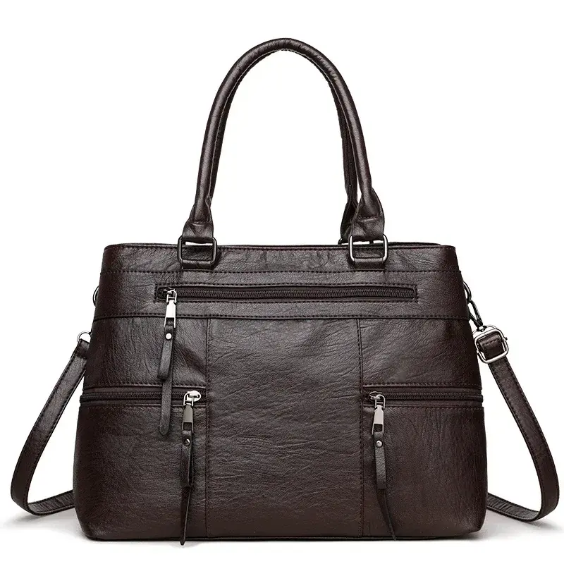 Thumbnail: Elegant Handbag for Women High Quality Leather Top-Handle Bags Purse Ladies Shou