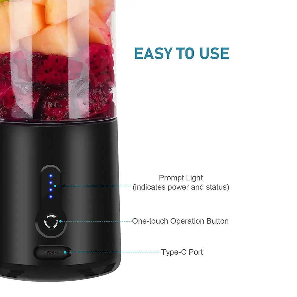 Thumbnail: Portable Blender Powerful 6 Balde Personal juicer For Shakes And Smoothies Usb R