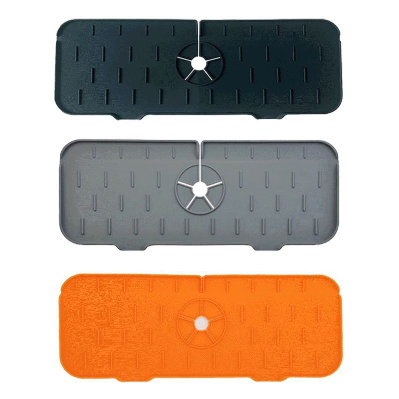 Thumbnail: Kitchen Faucet Absorbent Mat Silicone Sink Splash Guard Water Draining Pad Count