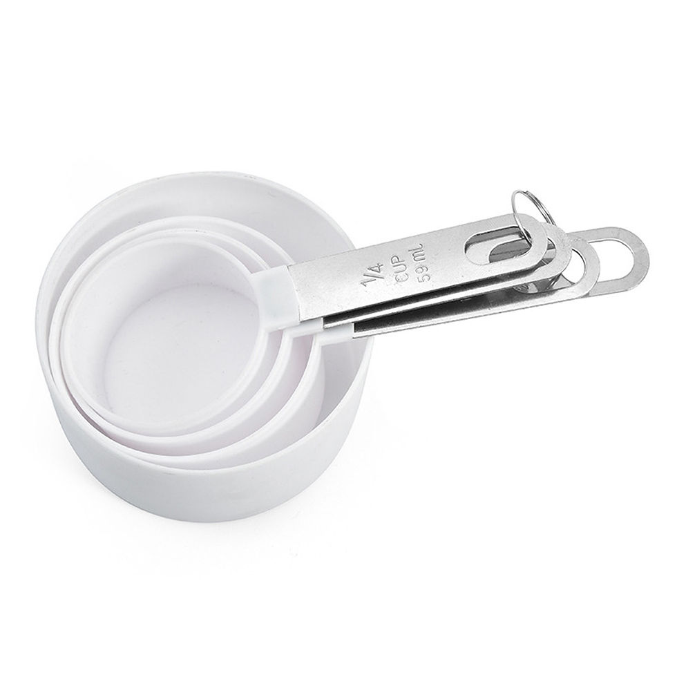 Thumbnail: 4Pcs Stainless Steel PP Measuring Spoons Set Multi Purpose Spoons Measuring Cup