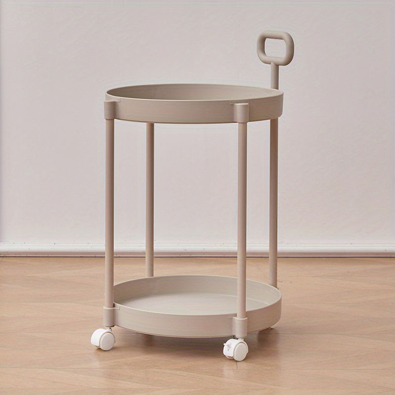 Thumbnail: Elegant 2-Tier Side Table with Wheels - Trolley Table in Living Room|Simple Sofa