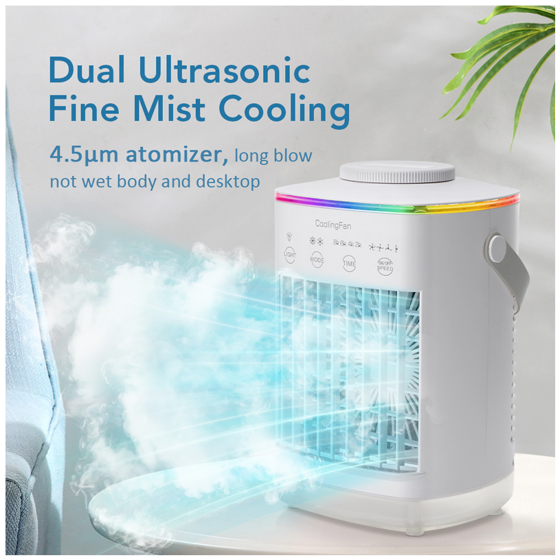 Thumbnail: Small electric fan with water and ice office air conditioning fan refrigeration