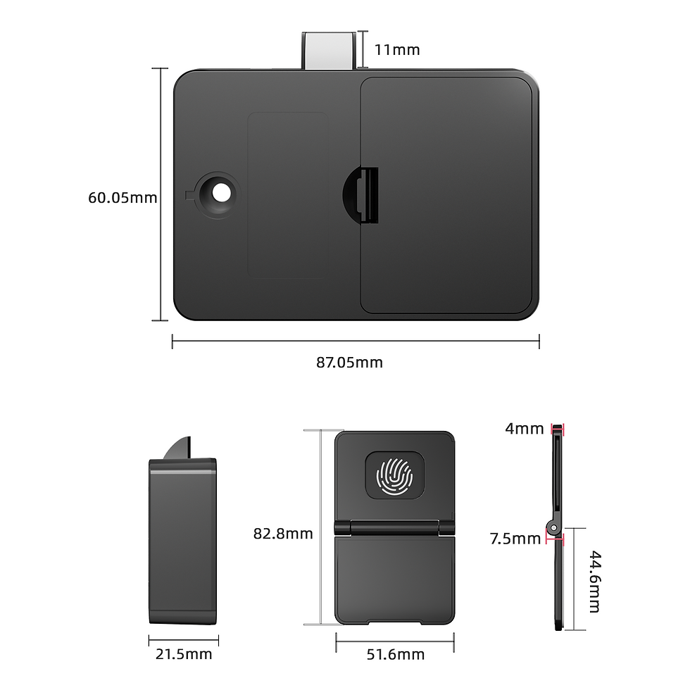 Thumbnail: Smart Wood Door Lock Invisible Electronic Lock RFID Card NFC Unlock Keyless Mail