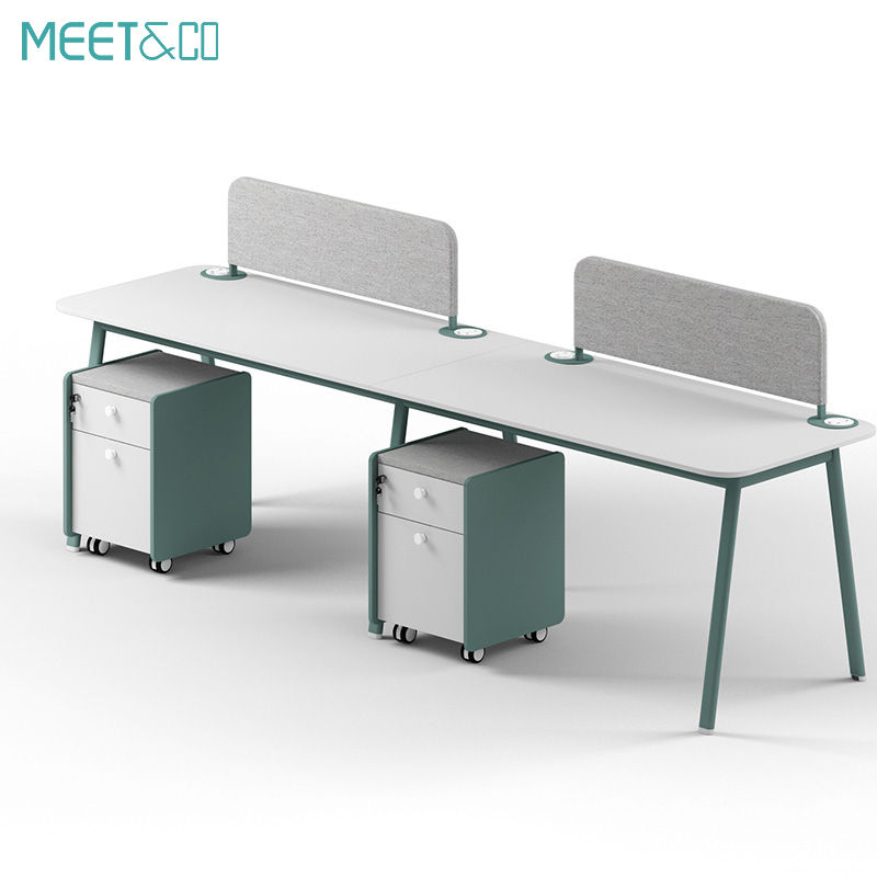 Thumbnail: Modern 4-Seater Extendable Office Desk Convertible Modular Coworking Workstation