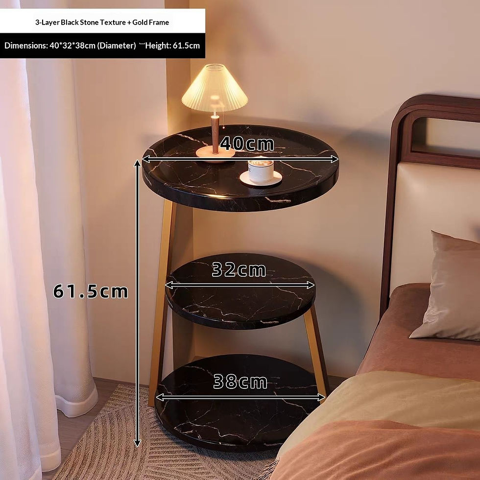 Thumbnail: Coffee Table Vintage Multi Tier Small Round Side Table Bedside Nightstand Creati