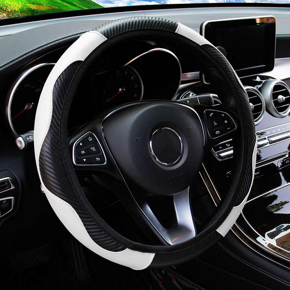 Thumbnail: PU Carbon Fiber Leather Car Steering Wheel Cover without Inner Ring Suitable for