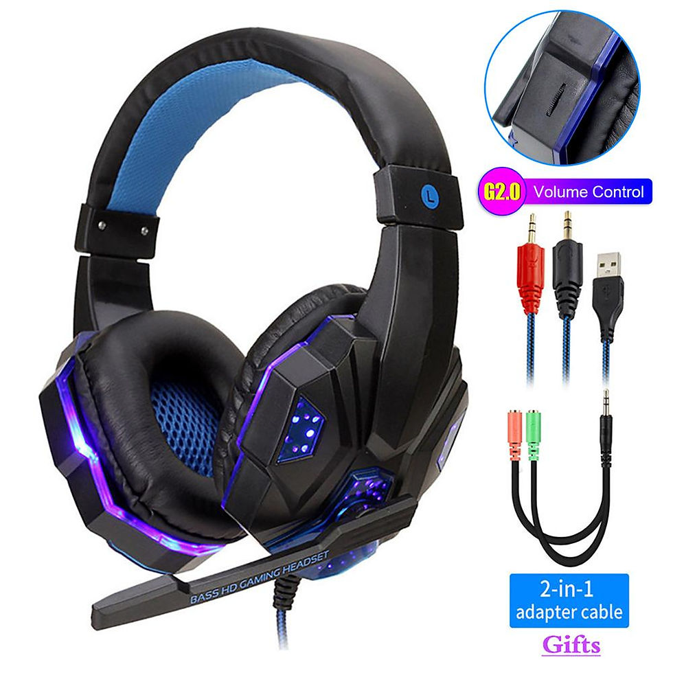 Thumbnail: New Professional Wired Gaming Headphones With Microphone Led Light For Computer