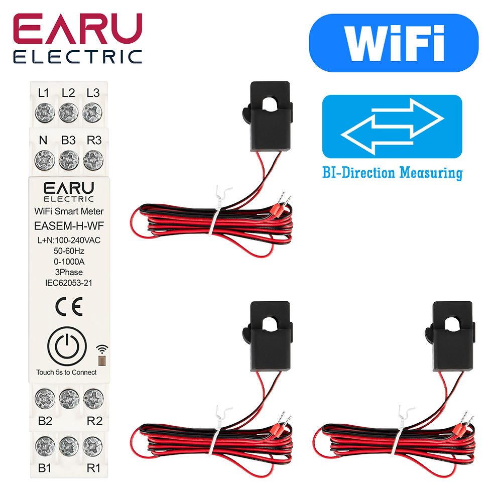 Thumbnail: Tuya Smart WiFi ZigBee Energy Meter with 3 CT Clamps - Solar PV System Power Pro