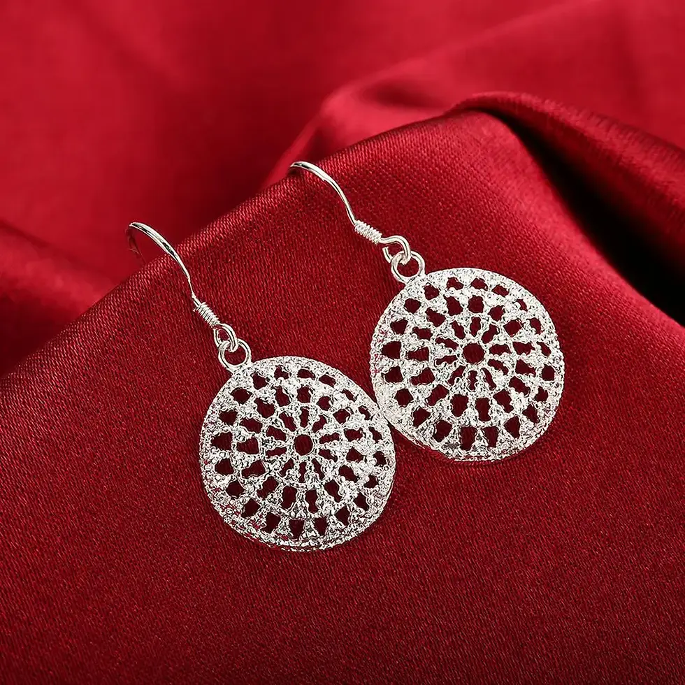 Thumbnail: Charms 925 Sterling Silver Pretty Round shape earrings for Women fashion wedding