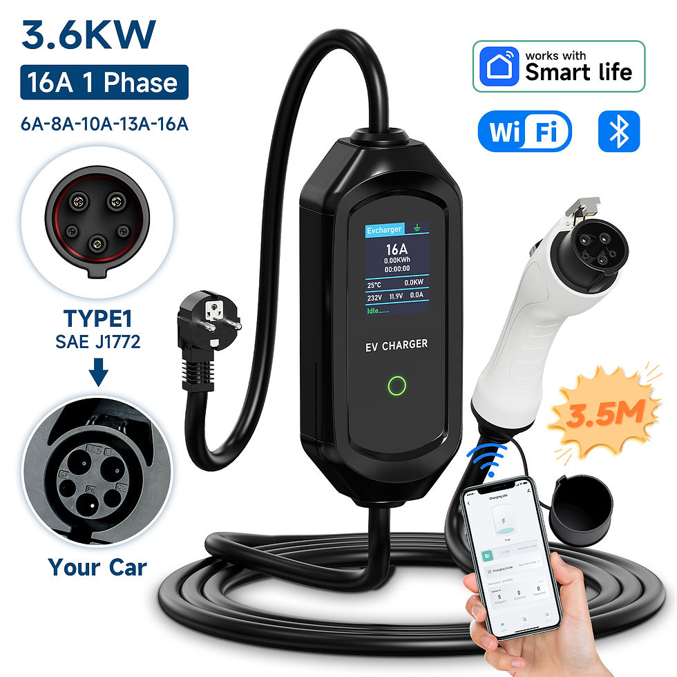 Thumbnail: AFYEEV 3600W Portable Type2 IEC62196-2 EV Charger Type1 SAE J1772 Electric Car C