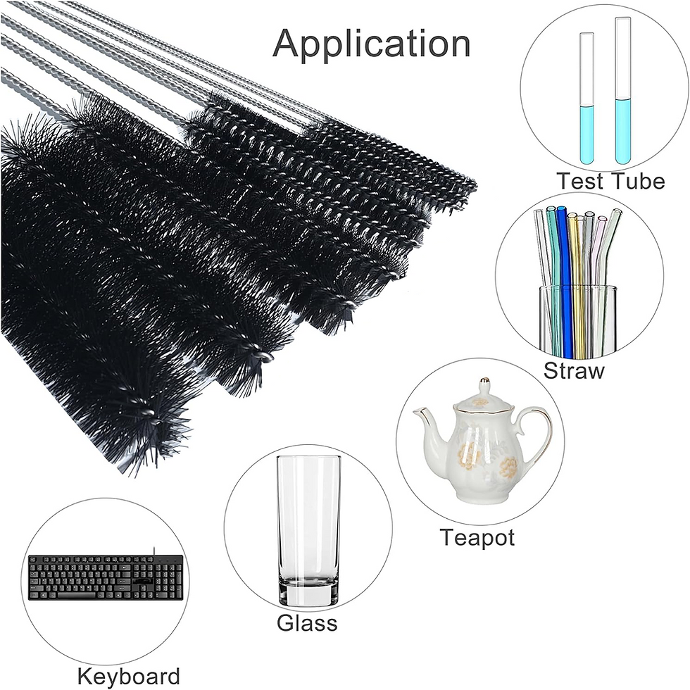 Thumbnail: 10PCS Cleaning Brush Set Multifunctional Detail Nylon Brushes for Straw/Lab Tube