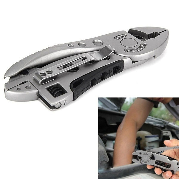 Thumbnail: Multitool Pliers Pocket Knife Screwdriver Set Kit Adjustable Wrench Jaw Spanner