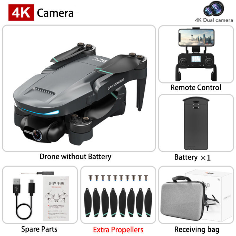 Thumbnail: Drone L200 PRO MAX GPS with 2-axis Gimbal Professional Anti-shake 4K HD Camera F