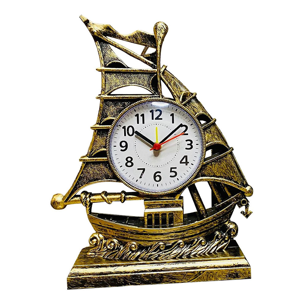 Thumbnail: Desk Clock Home Decor Ornament Sailing Figurine Alarm Clock Table Clocks for Kit