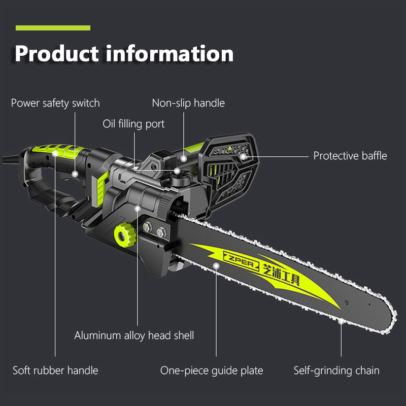 Thumbnail: 220V 9990W Powerful Power Cutting Tools Electric ChainSaw With Chain Saw 12/16 I