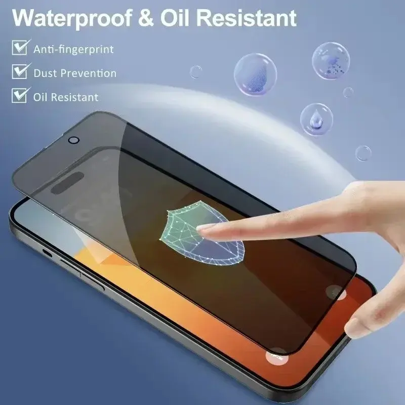 Thumbnail: 5Pcs Full Cover Privacy Screen Protector For iPhone 16 11 12 13 14 Pro Max Mini